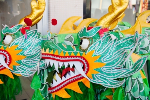 Close up of Chinese Dragon / lion head - Australian Stock Image