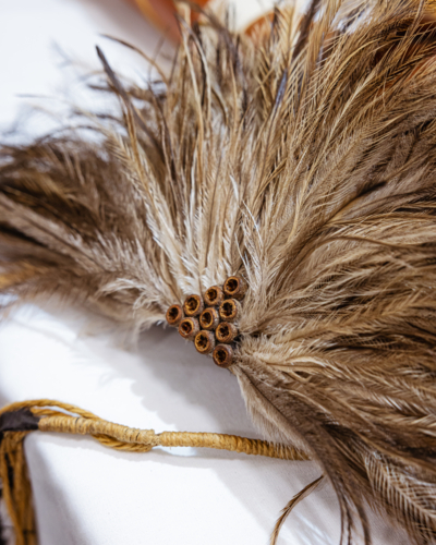 Close-Up of First Nation Feather Headpiece - Australian Stock Image