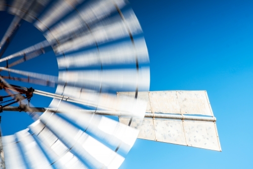 Close up of windmill during motion. - Australian Stock Image