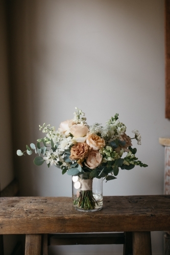 Close up shot of a rose flower arrangement - Australian Stock Image