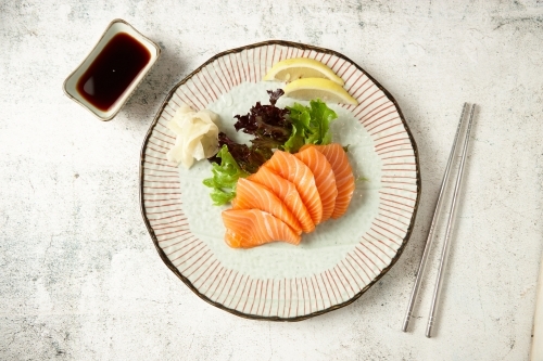 close up shot of salmon cuts - Australian Stock Image