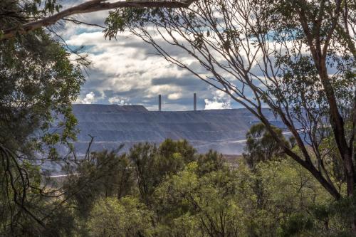 Coal Mine and Power station stacks - Australian Stock Image