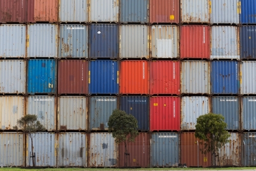 Colourful shipping containers - Australian Stock Image