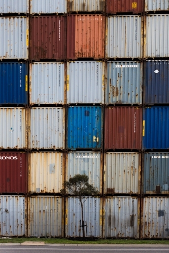 Colourful shipping containers - Australian Stock Image