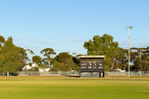 country football oval with scoreboard