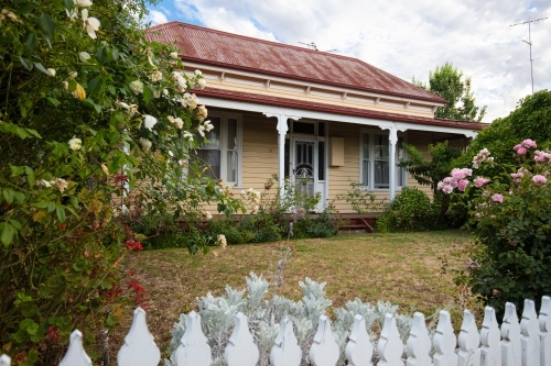 Country/rural style timber house in Horsham, Victoria - Australian Stock Image