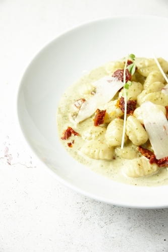 Creamy seafood soup bowl - Australian Stock Image
