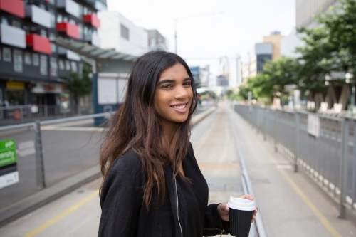Crossing Swanston Street - Australian Stock Image