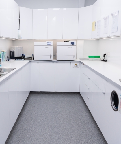 Dental practice instrument sterilisation room - Australian Stock Image