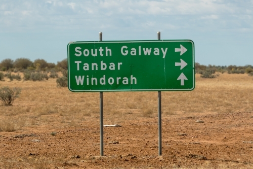 Direction road sign in remote QLD - Australian Stock Image