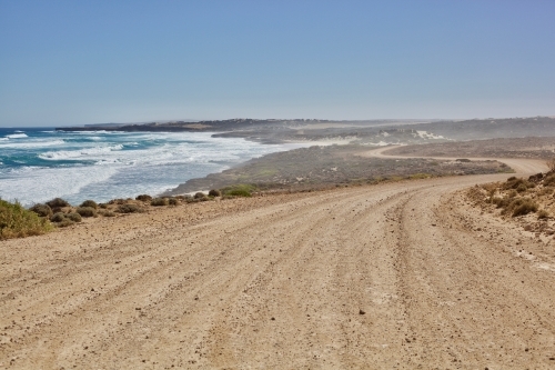 dirt road by the coastline - Australian Stock Image