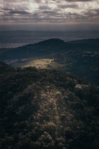 Dramatic Light over the You Yang Ranges from Flinders Peak - Australian Stock Image