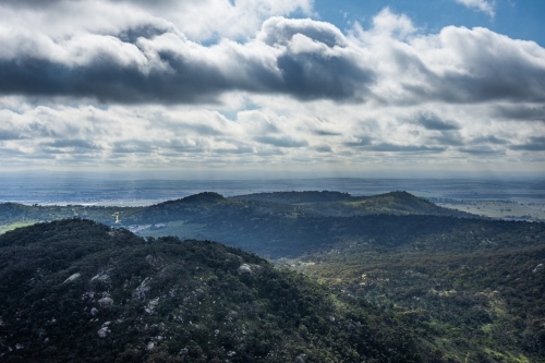 Dramatic Light over the You Yang Ranges from Flinders Peak - Australian Stock Image