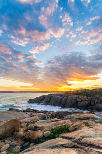 Dramatic sunset above the Encounter Bay - Australian Stock Image