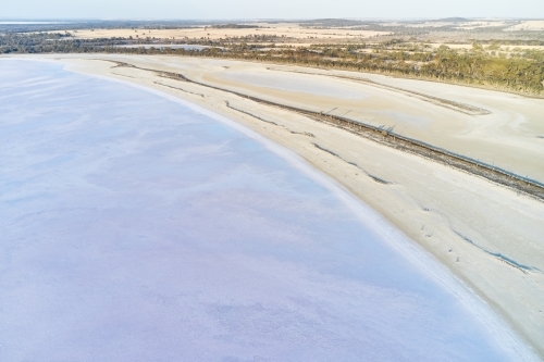 Dry salt lake in summer, taken at Lake Flagstaff near Woodanilling, Western Australia. - Australian Stock Image