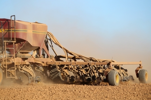 Dry sowing a winter crop - Australian Stock Image