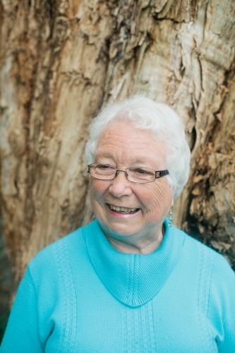 Elderly lady smiling - Australian Stock Image