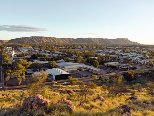 Elevated view of an outback town - Australian Stock Image