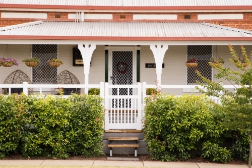 Entrance view of a traditional character house in Wagga Wagga, New South Wales - Australian Stock Image