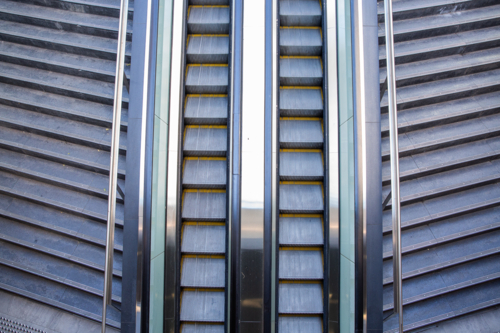 escalators and stairs in Brisbane - Australian Stock Image