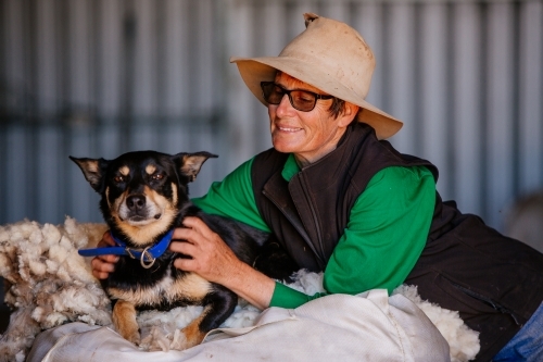 Female Sheep Farmer - Australian Stock Image