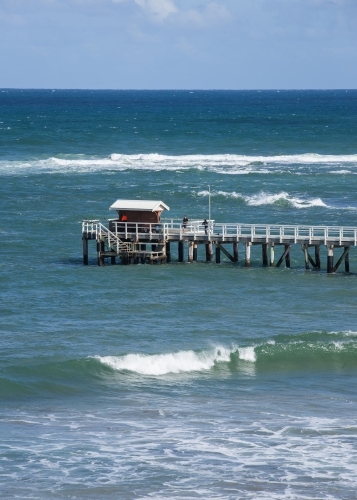 Fishermen at end of Point Lonsdale Pier - Australian Stock Image