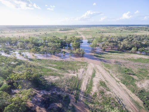 Flooded creek in the country - Australian Stock Image