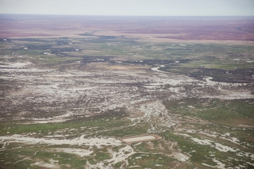 Flooded Goyder Lagoon in the Channel Country