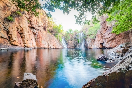 Florence Falls in Litchfield Park at the end of the day - Australian Stock Image