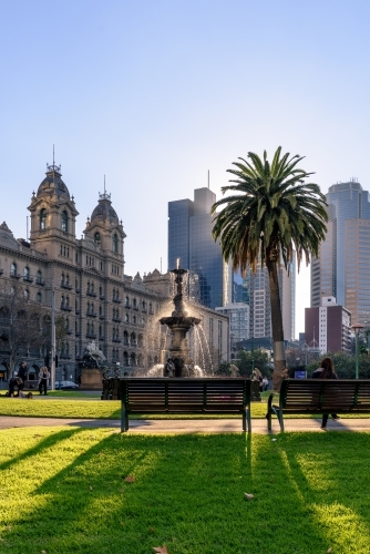 Fountain in Parliament Garden. - Australian Stock Image