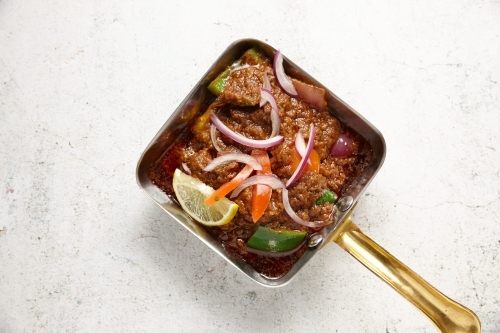 Fried lamb dish - Australian Stock Image
