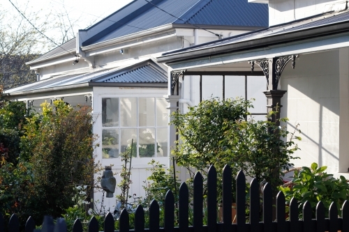 Front verandahs of colonial homes - Australian Stock Image