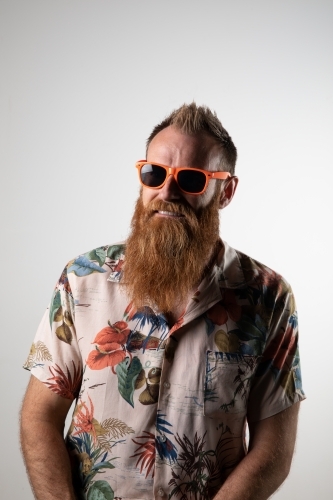 Funky man posing for photographs - Australian Stock Image