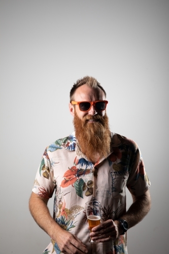 Funky man posing for photographs - Australian Stock Image