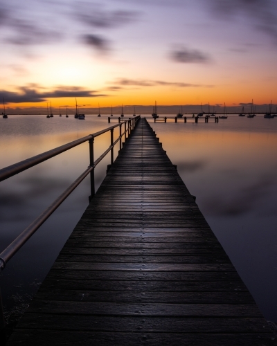 Geelong Waterfront Pier at Sunrise - Australian Stock Image