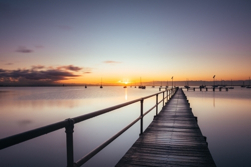 Geelong Waterfront Pier at Sunrise - Australian Stock Image