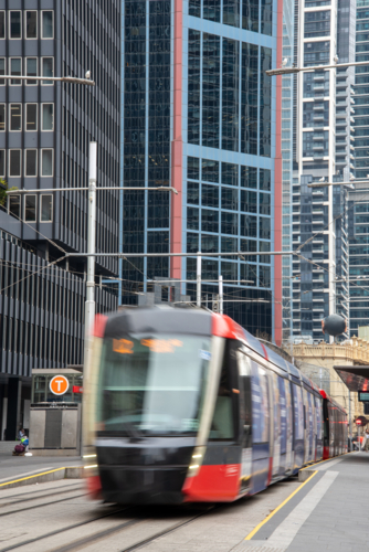 George Street light rail train - Australian Stock Image