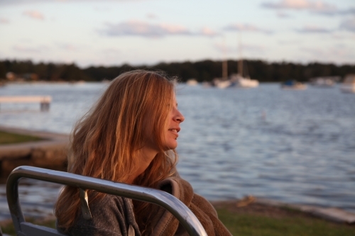 Girl by the water - Australian Stock Image