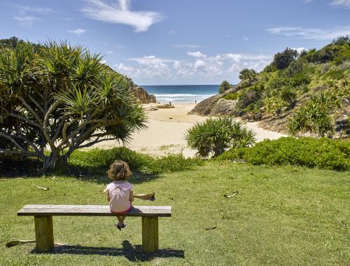 Girl looking out to sea - Australian Stock Image