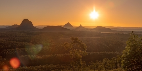 Glasshouse Mountains - Australian Stock Image