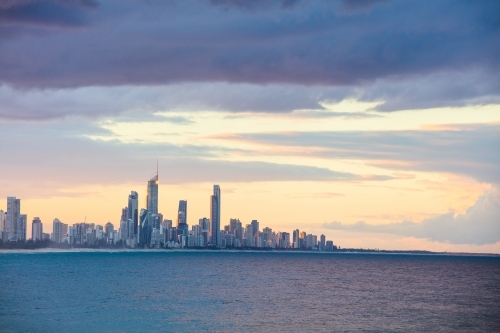 Gold Coast Apartment Buildings from Burleigh - Australian Stock Image