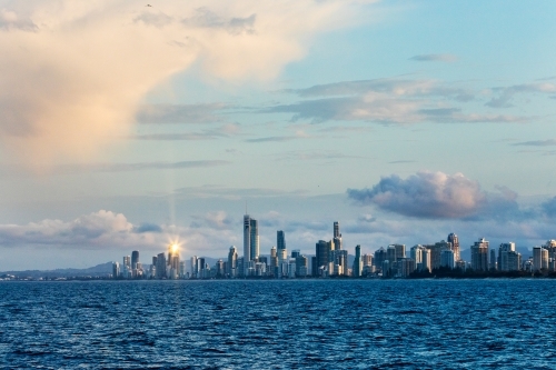 Gold Coast skyline from the water - Australian Stock Image