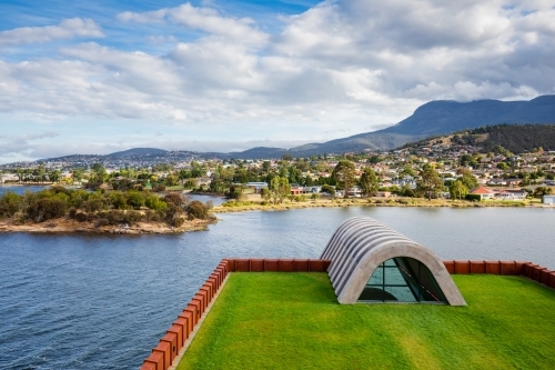 Grounds of MONA and River Derwent - Australian Stock Image