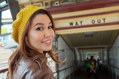 Happy Melbourne Commuter - Australian Stock Image