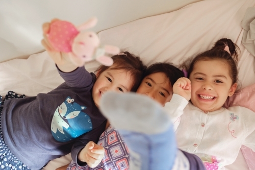 Happy multicultural young girls - Australian Stock Image