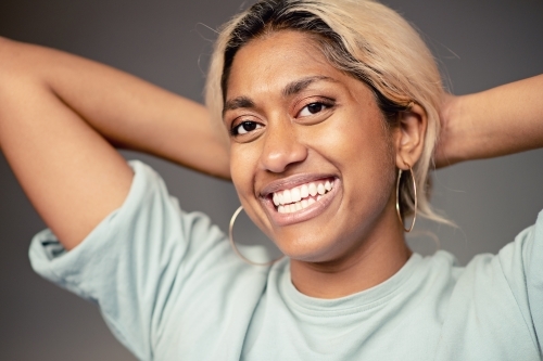 happy portrait of asian woman - Australian Stock Image