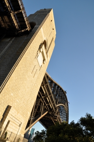 Harbour bridge from below - Australian Stock Image