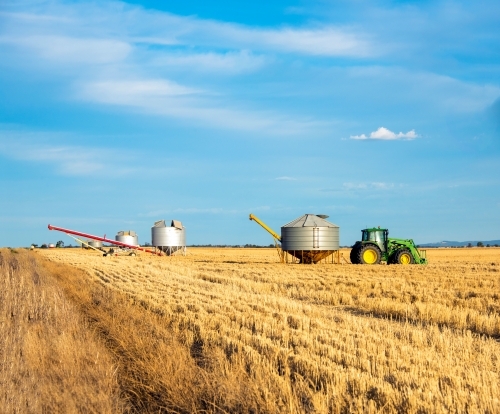 Harvesting equipment in a wheat paddock - Australian Stock Image