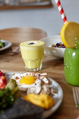 Healthy vegetarian meal ready to eat - Australian Stock Image