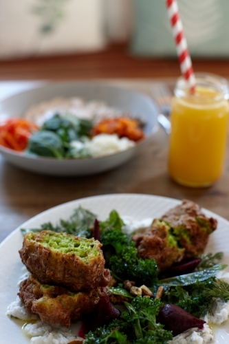 Healthy vegetarian meals ready to eat - Australian Stock Image